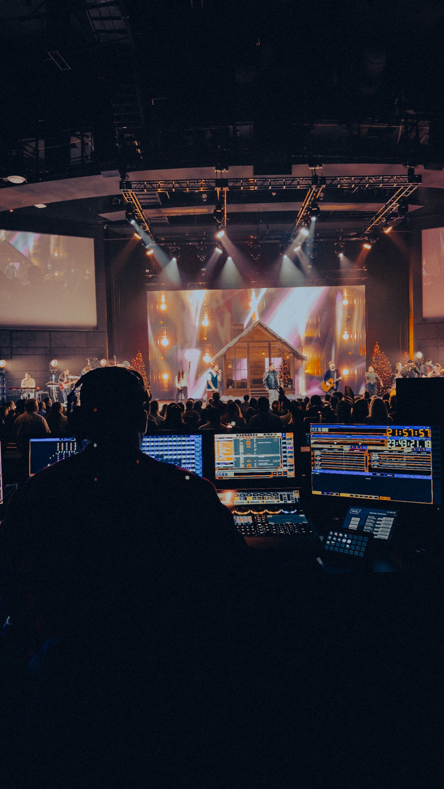 Travis programming lighting at the console